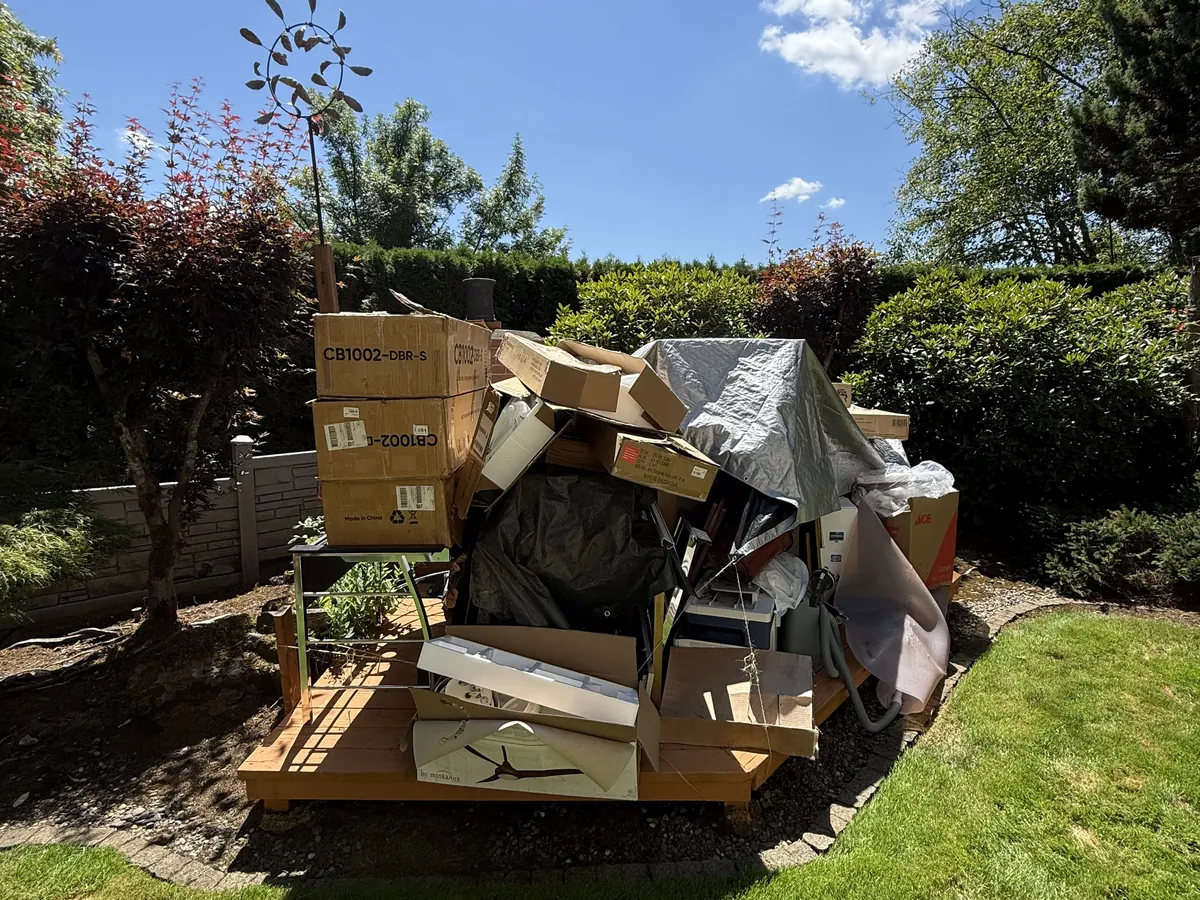 Outdoor pile before a Columbia cleanout