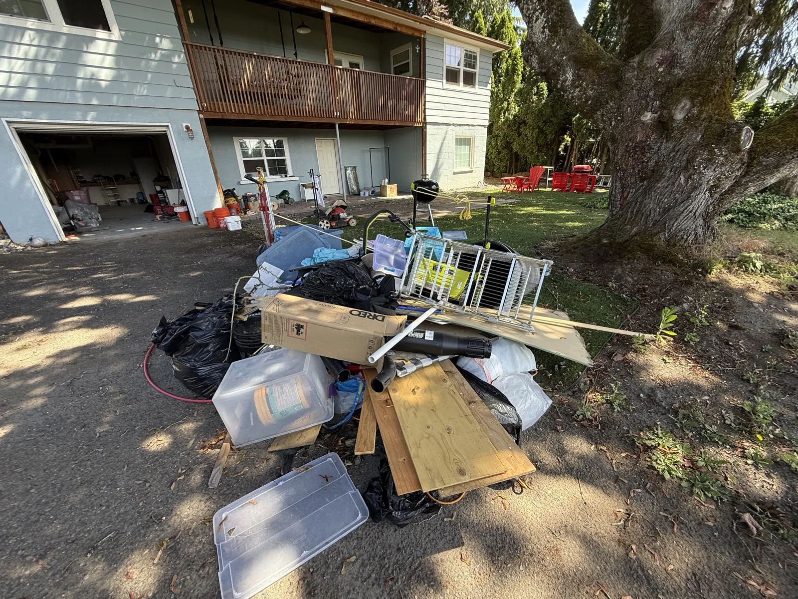 Before photo of junk cleanout pile in Portland OR and Vancouver WA service area